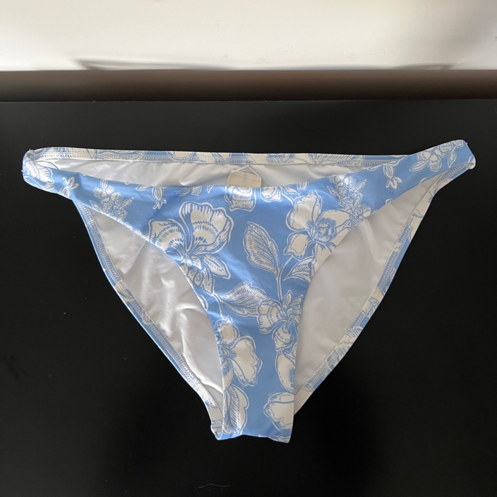 L*Space Camellia Cabana Light Blue and White Floral Bikini Bottom